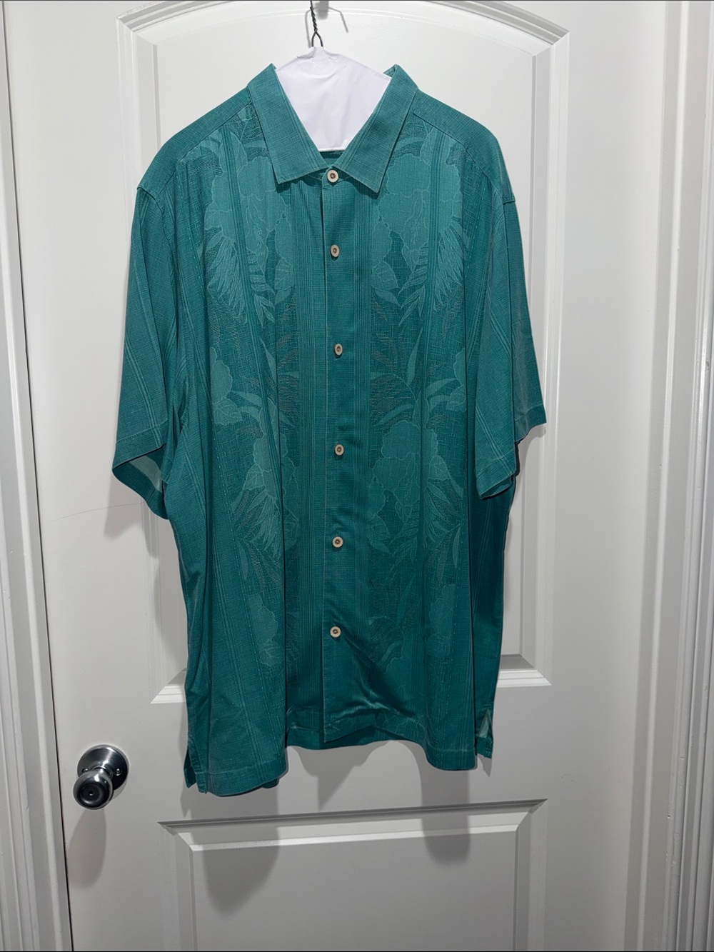 🤩Tommy Bahama Teal Green Short Sleeve Button-Down Shirt size XXL